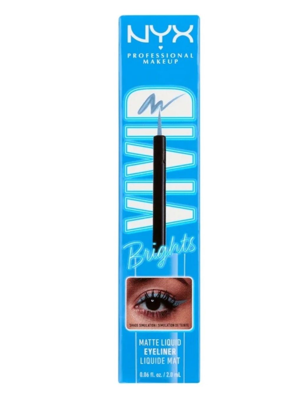 NYX Professional Makeup Vivid Bright Matte Liquid Eyeliner, Cobalt Crush